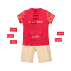 Singapore Souvenir Gift Baby Kids Boys Cheongsam Set Leave Ang Bao Here Top n Shorts CNY Chinese New Year Outfit - Little Kooma