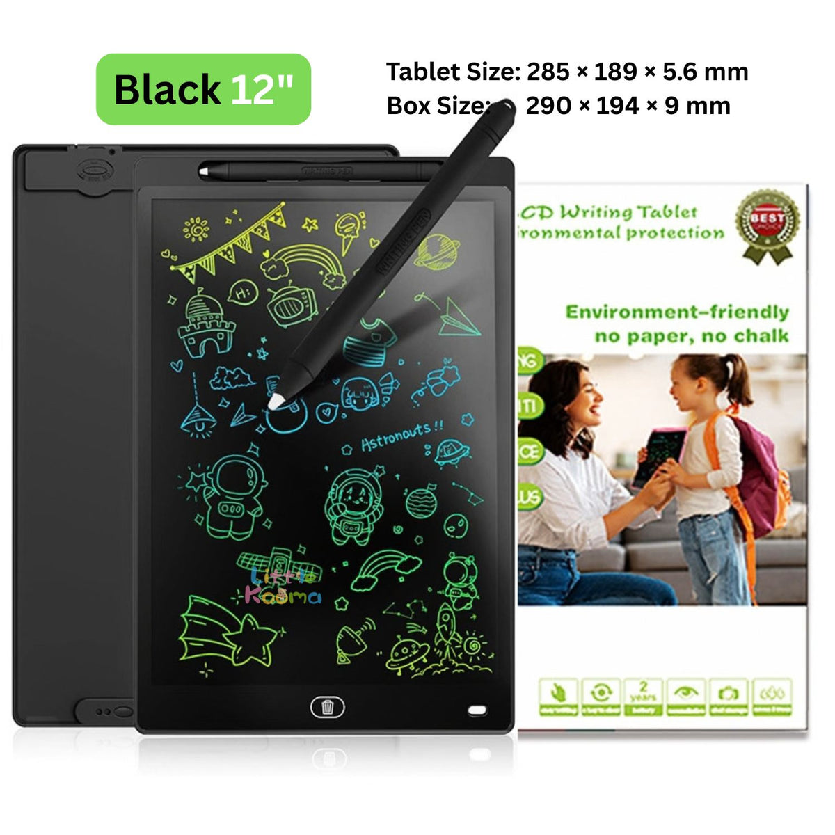 Kids LCD Writing Tablet & Reusable Doodle Board with Stylus 2 Years + | 8.5", 10" & 12"