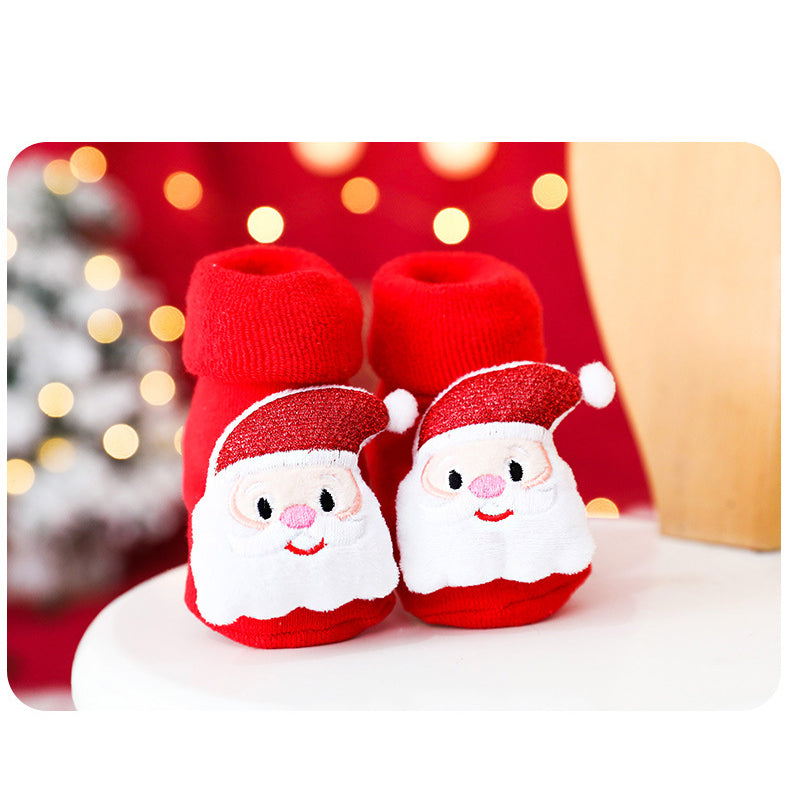 Christmas Baby Red Santa Anti-slip Socks - Little Kooma