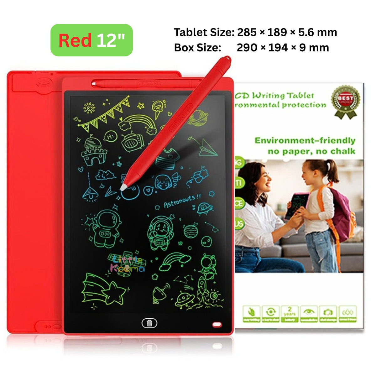 Kids LCD Writing Tablet & Reusable Doodle Board with Stylus 2 Years + | 8.5", 10" & 12"