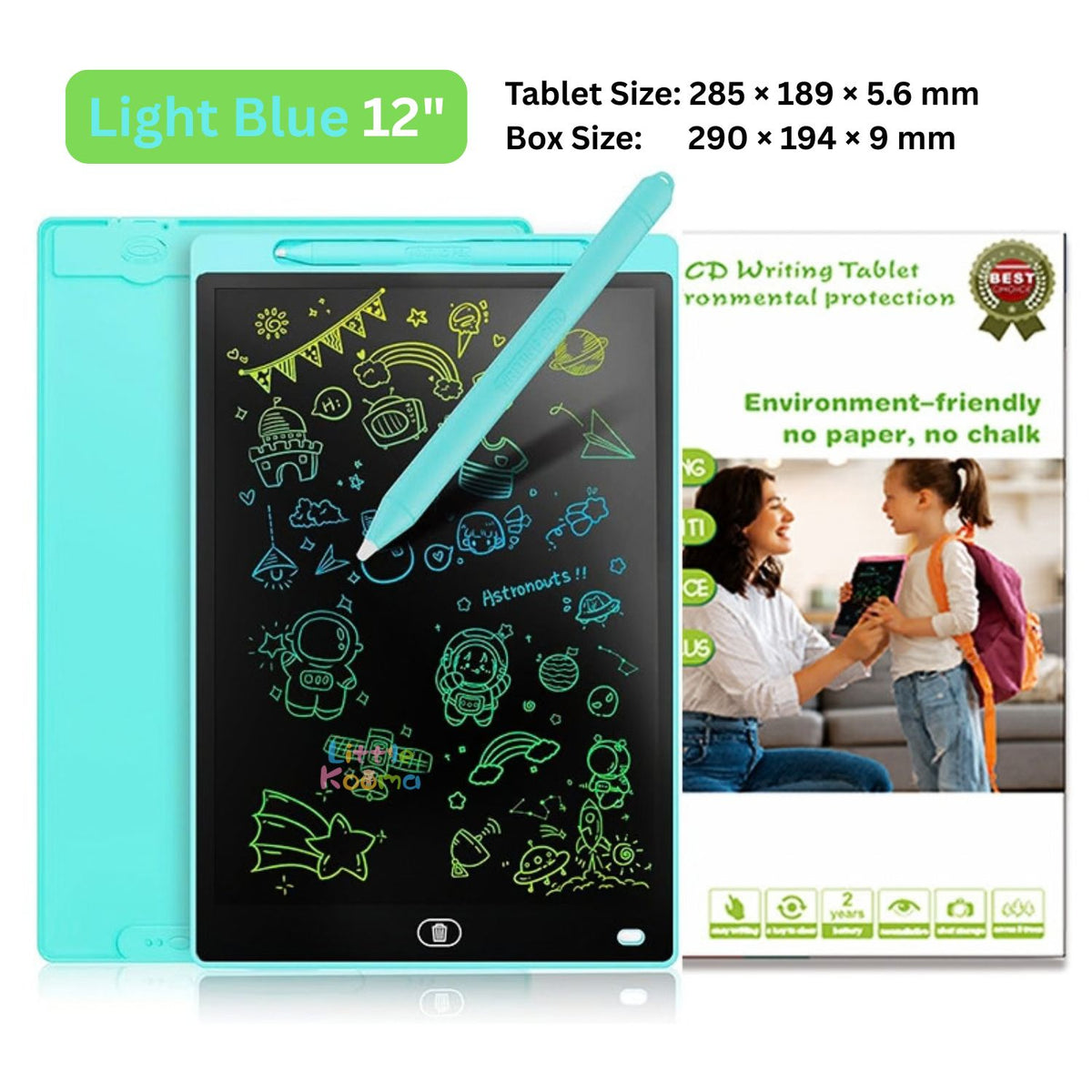 Kids LCD Writing Tablet & Reusable Doodle Board with Stylus 2 Years + | 8.5", 10" & 12"