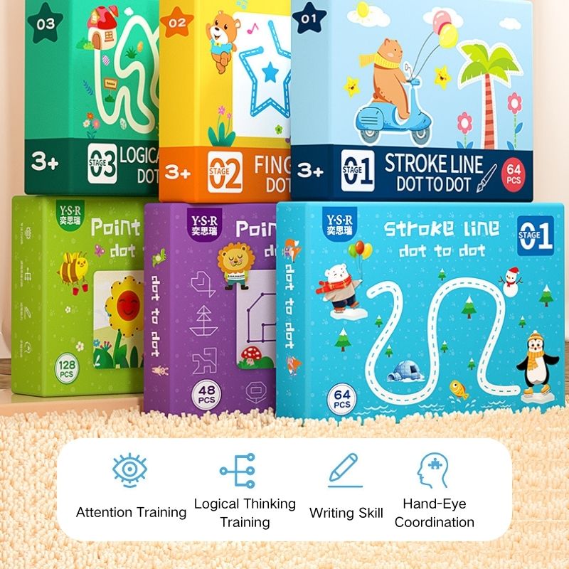 Kids Wipe-clean Erasable Book Pen Control Reusable Drawing Book 3 Years + - Little Kooma