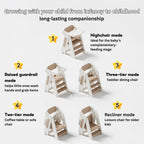 Grow-With-Me Foldable Multi-Functional Baby High Chair with Tray & Wheels 1-6 Years - Little Kooma