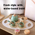 Wooden Tea Party Set Pretend Play Kitchen Accessories Montessori Wooden Toys for Toddler Girls 3 Years + - Little Kooma