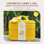 One Lucky Duck Baby Unisex Gift Set – 3 Summer Rompers, Hat, 30cm Plush Toy, Socks & Yellow Carry Case