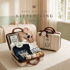 Little King Newborn Baby Boy Gift Hamper – Cotton Rompers, Hooded Towel & Personalised Message Card