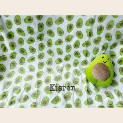 Personalised Hudson Baby Plush Toy n Blanket Set Avocado 00326CH - Little Kooma