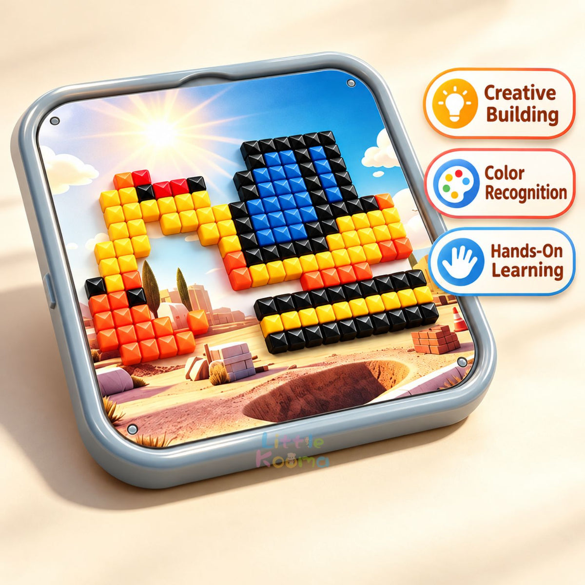3D Peg Art Puzzle for Kids 420pcs Mushroom Peg Mosaic Pixel Art Board Educational Toy Age 3+ - Little Kooma