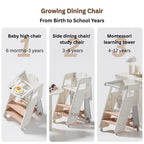 Ready Stock Foldable Baby High Chair & Kids Study Chair – Adjustable Height, Safety Guard, Learning Tower