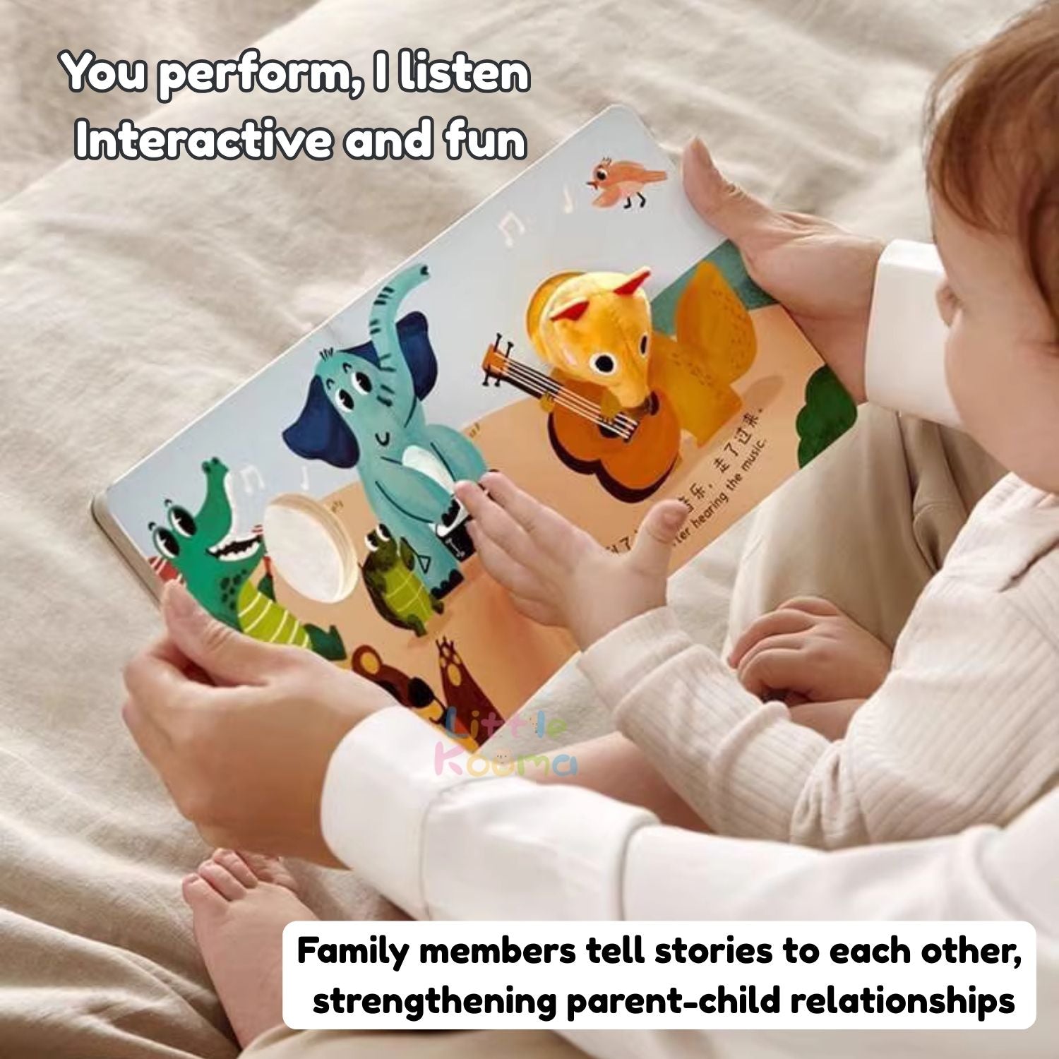 Ready Stock 4-in-1 Hand Puppet Board Book Chinese English Bilingual Story Book for Kids 3Y+ - Little Kooma