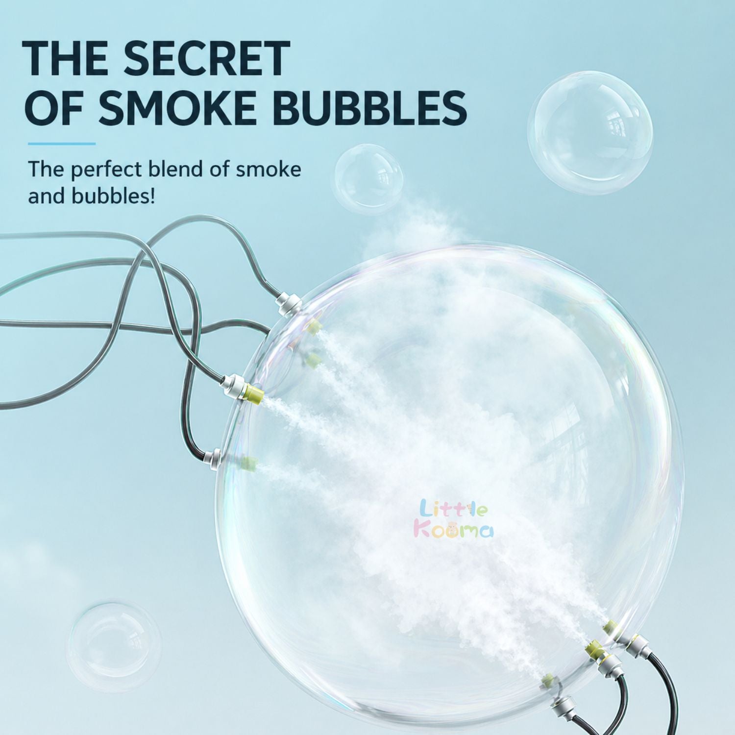 Ready Stock Smoke Bubble Toy Auto Bubble Gun LED Light Smackable Bubble Maker Kids Outdoor Toy - Little Kooma
