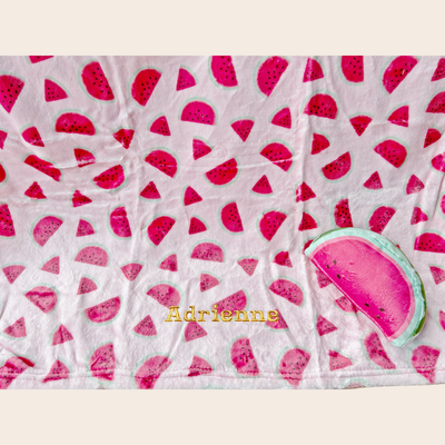 Personalised Hudson Baby Plush Toy n Blanket Set Watermelon 00400CH - Little Kooma