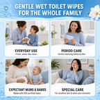 Ready Stock Naughty Tom Flushable Wet Toilet Wipes 80 Sheets Thick Soft 200x150mm