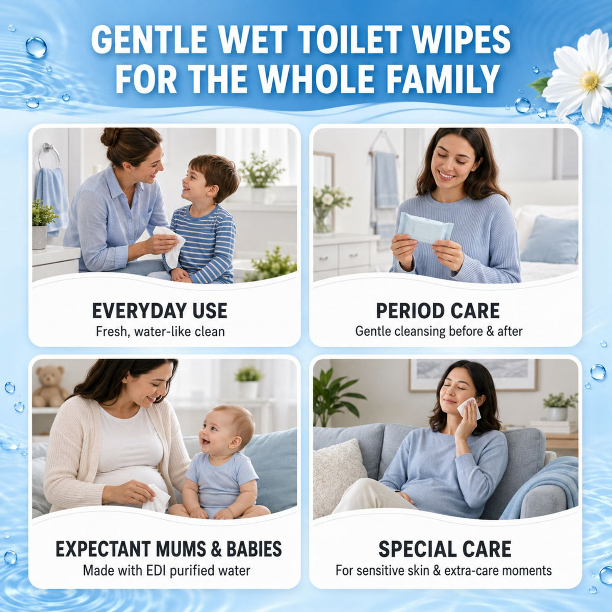 Ready Stock Naughty Tom Flushable Wet Toilet Wipes 80 Sheets Thick Soft 200x150mm