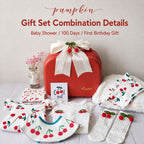 Little Cherry Baby Girl Gift Set with Romper, Bib, Headband, Socks & PC Keepsake Suitcase