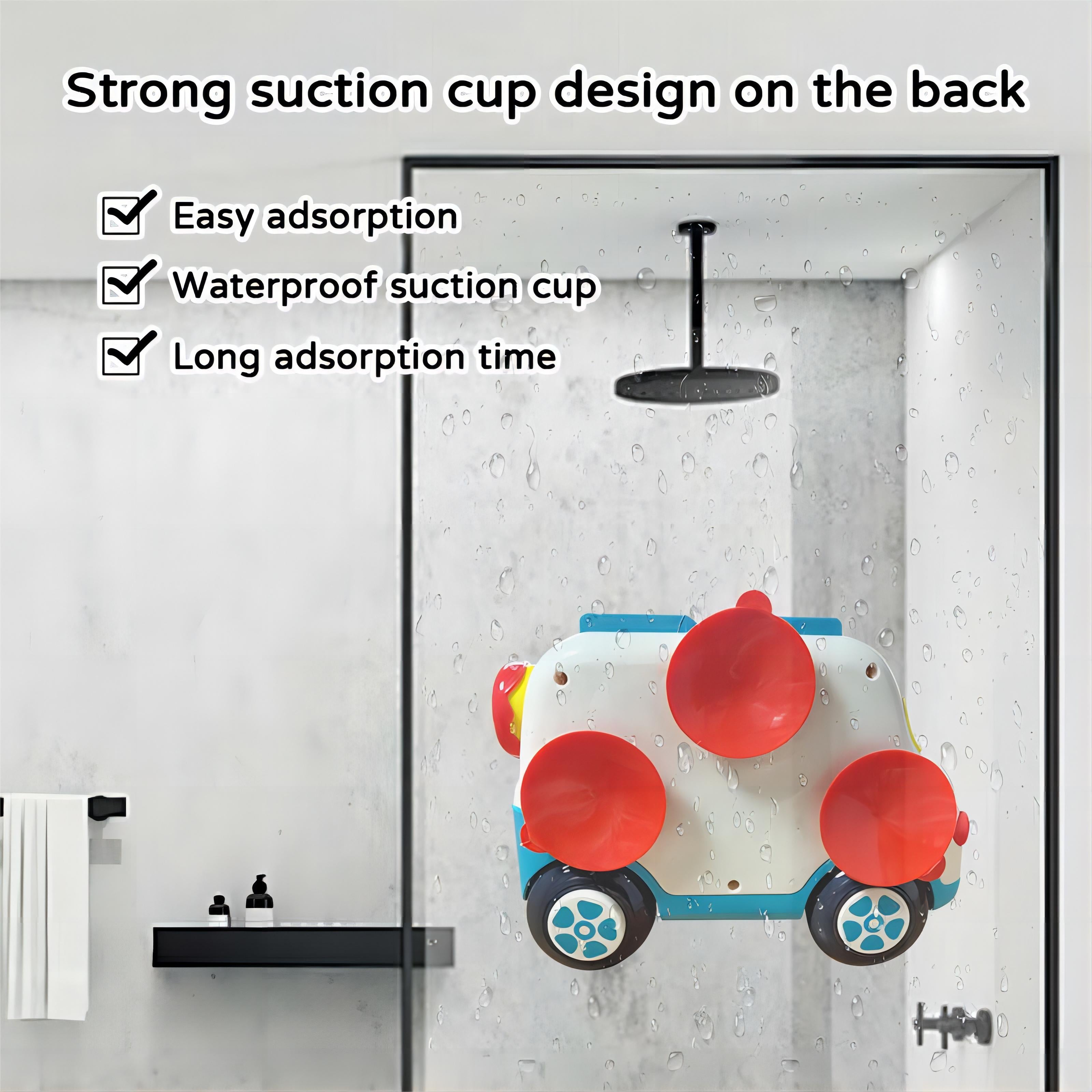 Ice Cream Bubble Fun Bath Truck – Water Cup, Squeeze Bubbles, Strong Suction Cup, and Baby Shower Distraction Toy 12 Month + - Little Kooma