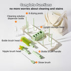 Ready Stock Baby Bottle Cleaning Brush Set Travel Drying Rack Case Sterilisable Brushes