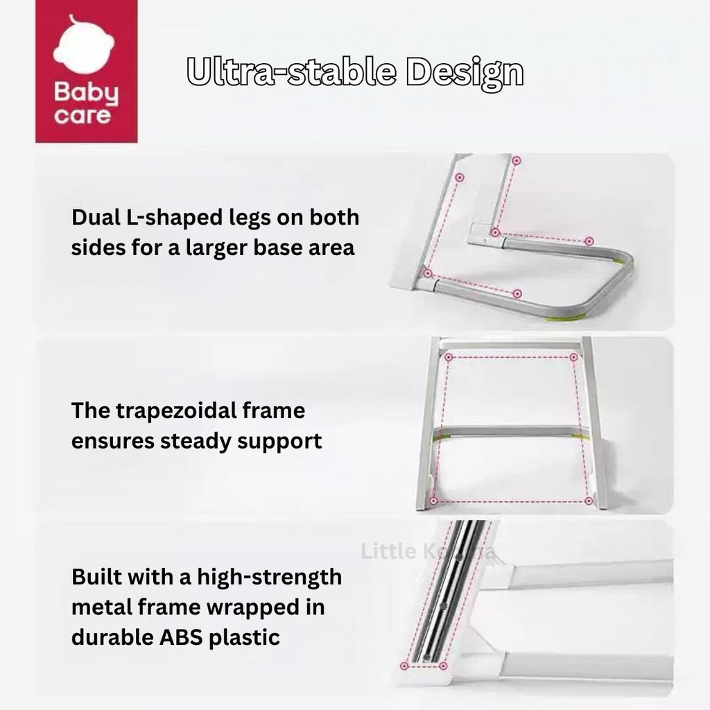 Adjustable Tray Baby High Chair with Washable Tray & Ergonomic Seat | Lightweight 6kg | Stable Feeding Chair - Little Kooma
