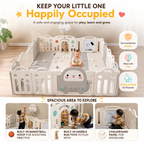 Baby Foldable Playpen Play Yard Basketball Hoop & Drawing Board – Eco HDPE, Non-Slip, Adjustable - Little Kooma