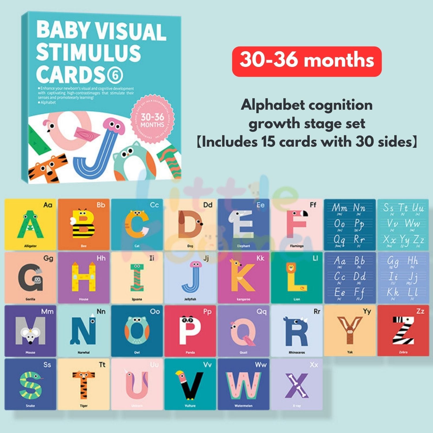 Ready Stock Baby Visual Stimulation Flash Cards  Large Size Black White Color Learning Set 0–36M