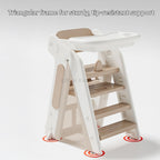 Grow-With-Me Foldable Multi-Functional Baby High Chair with Tray & Wheels 1-6 Years - Little Kooma