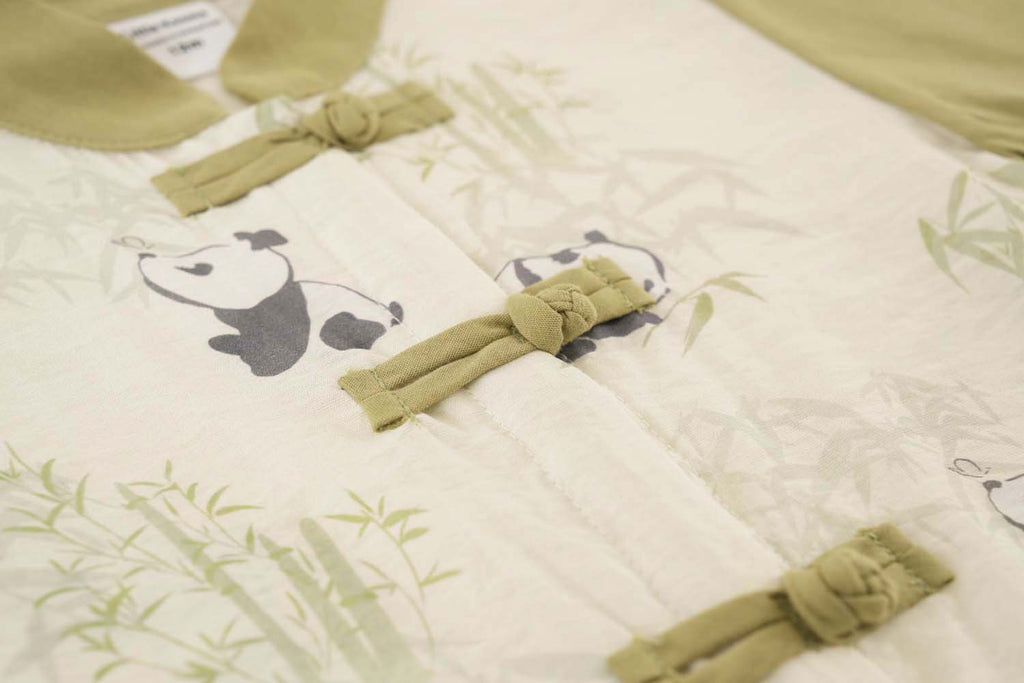Singapore Souvenir Gift Panda Eat Bamboos Baby Boy Cheongsam Romper 0841 - Little Kooma