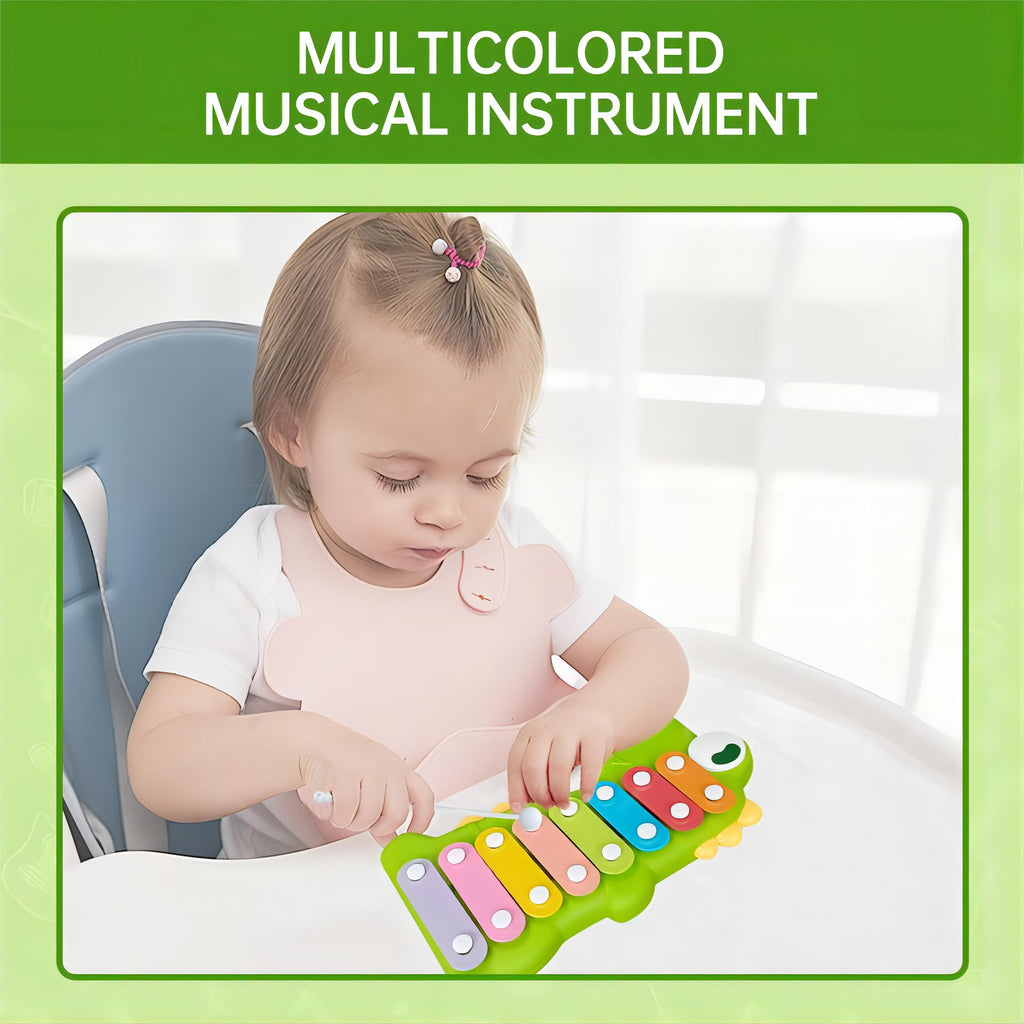 Dinosaur Xylophone Musical Piano – Non-Toxic Multi-Color Toddler Musical Instrument with Detachable Mallet for Family Fun 18 month + - Little Kooma