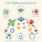 6-in-1 Baby Activity Arch & Music Box – One-Button Start, Rotating Toys, Soft Lights, and Adjustable Volume for Sensory Play New Born + - Little Kooma
