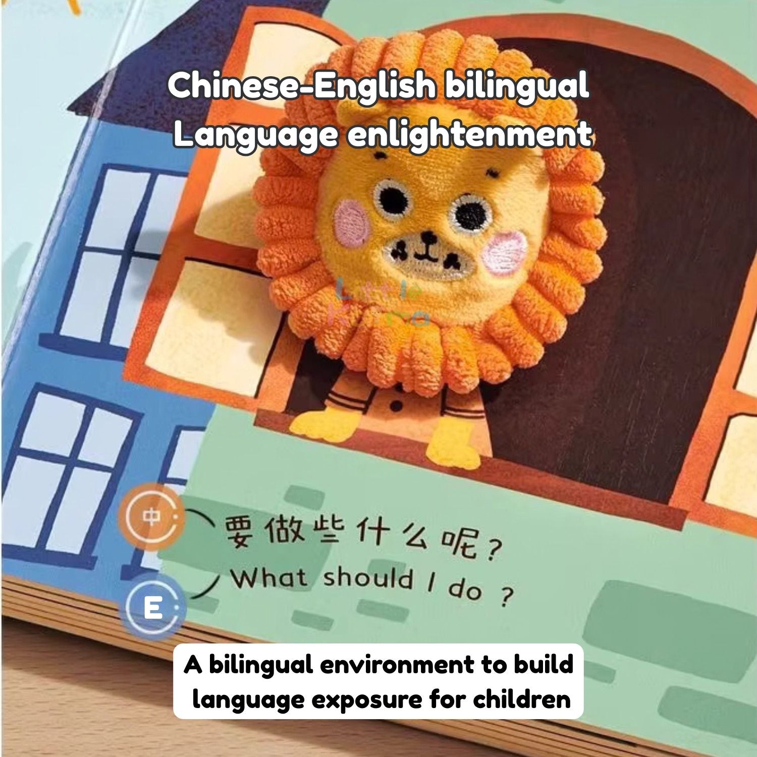 Ready Stock 4-in-1 Hand Puppet Board Book Chinese English Bilingual Story Book for Kids 3Y+ - Little Kooma