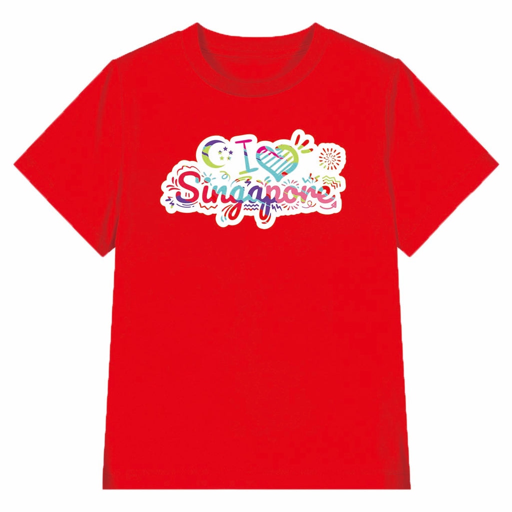 National Day NDP 2024 Red Top - Baby Kids Red T-shirt Singapore I Love Singapore National Day Top Outfit - Little Kooma