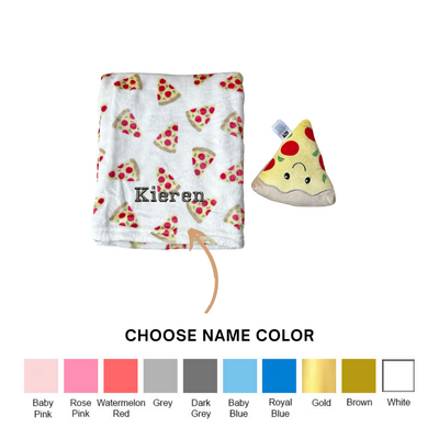 Personalised Hudson Baby Plush Toy n Blanket Set Pizza 00320CH - Little Kooma
