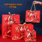 Ready Stock CNY Horse Year Gift Bag Paper Carrier Bag with Ribbon Bow Handle (4 Sizes)