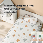 Latex Ice Silk Baby Crib Mat and Toddler Bed Mattress Topper Pad 60 x 120cm Buckwheat Hulls Pillow - Little Kooma