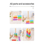 Wooden Marble Run Toy with Spiral Race Tracks, STEM Building Set for Kids Ages 3 Years + - Little Kooma