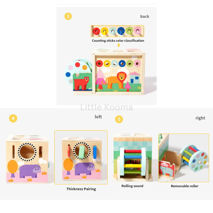 Wooden Activity Box – Montessori Learning Toy with Multiple Activities for Toddlers, Educational Busy Board for Kids Ages 3 Years +