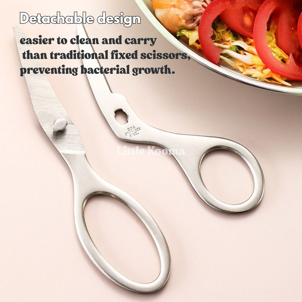 Ready Stock Baby Food Scissors 304 Stainless Steel Detachable Safe Easy-Clean Kids Cutter
