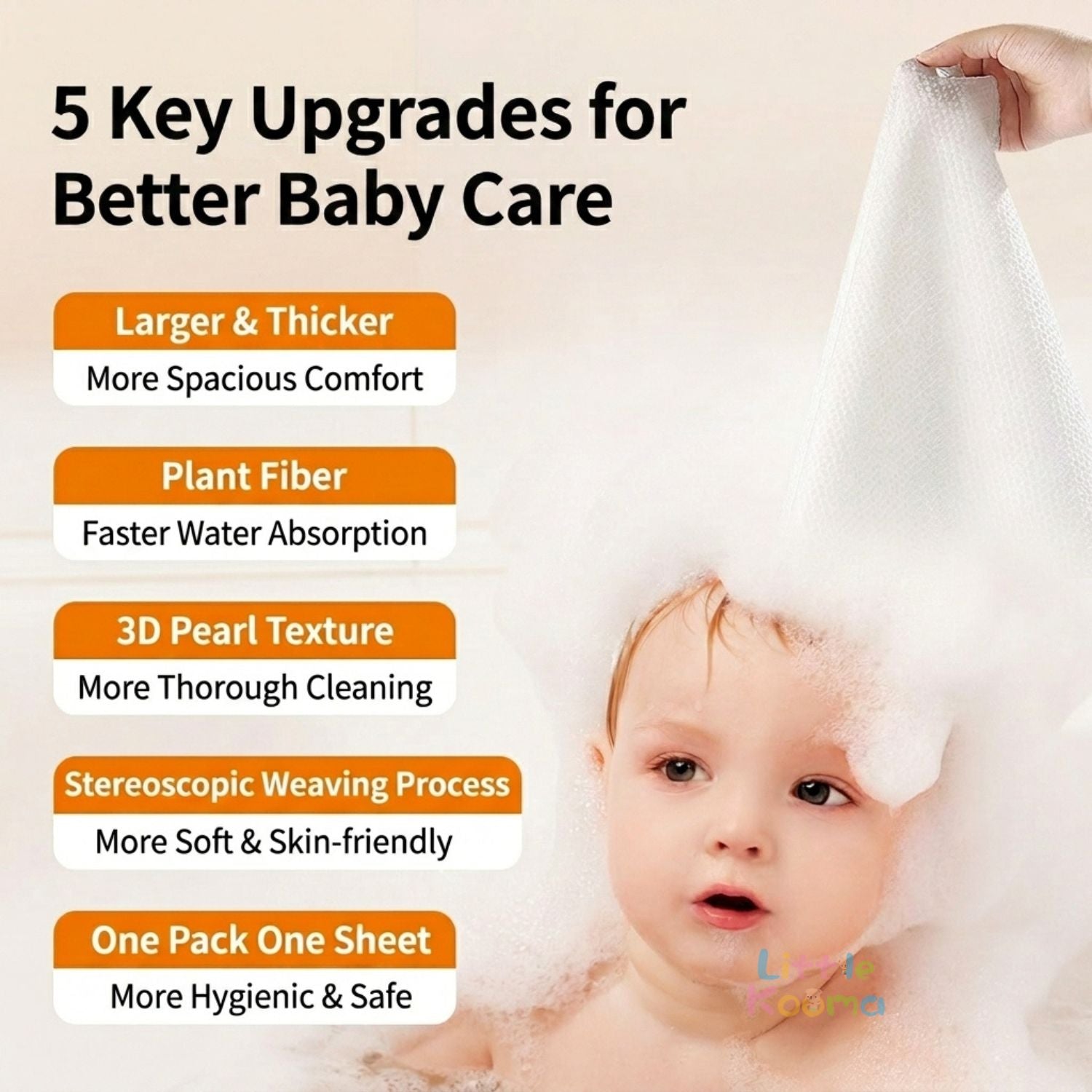 Ready Stock Baby Disposable Bath Towel Face Towel Thick Quick Dry Travel Towel Soft Hygienic - Little Kooma