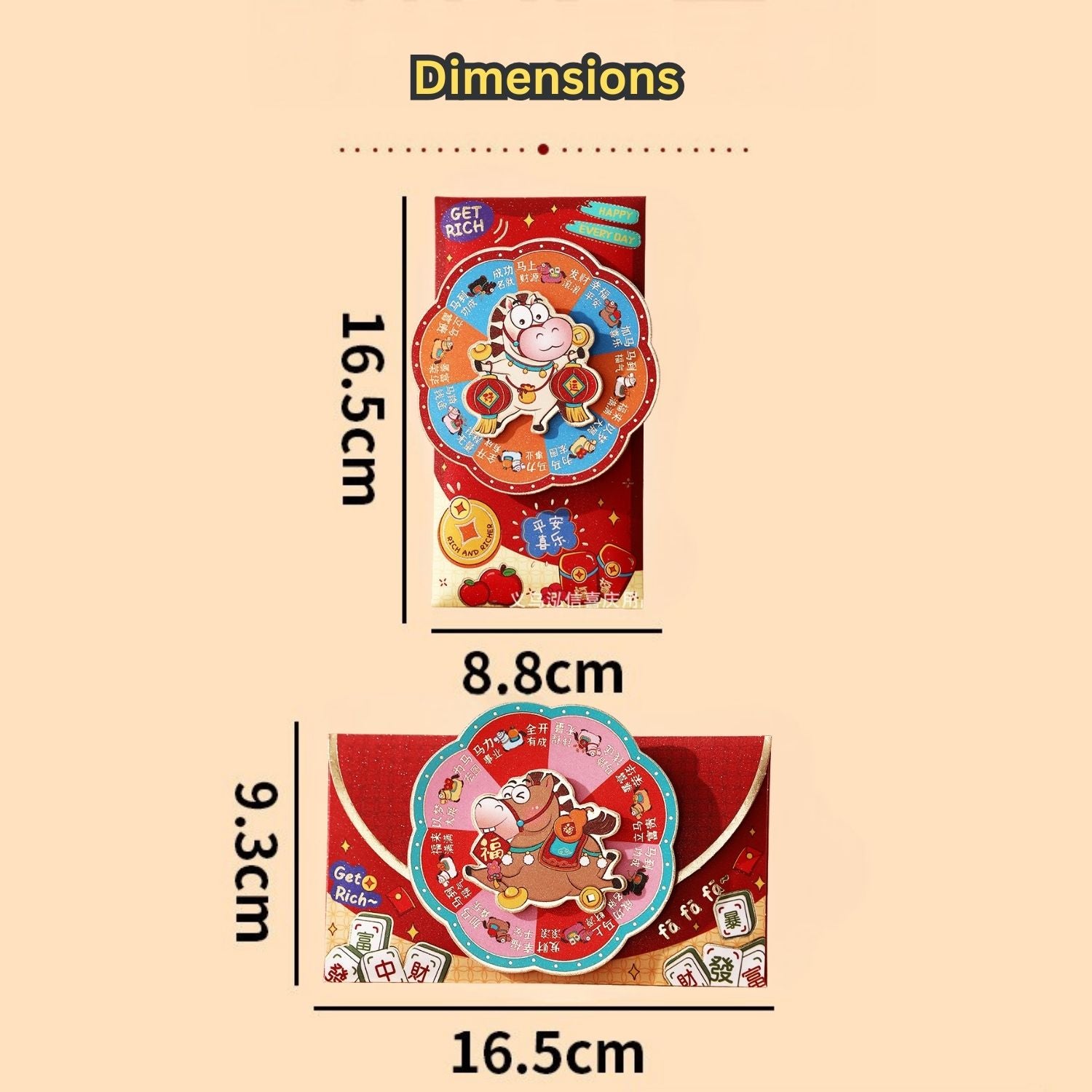 Spinning Ang Bao Red Packet Envelope for Kids Rotate Wheel Lucky Money Hongbao CNY 2026 Fun Gift