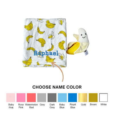 Personalised Hudson Baby Plush Toy n Blanket Set Banana 00397CH - Little Kooma