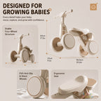 Ready Stock Baby Balance Bike 18-48 Months Kids Ride On Toy EVA Silent Wheels Storage Basket - Little Kooma