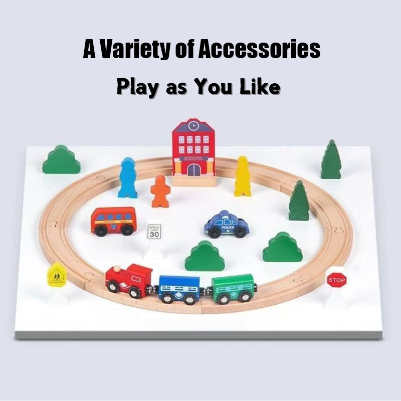 36PCS Wooden Train Tracks Magnetic Trains Toy Railway Kits for Kids Toddler Boys and Girls 3 Years + - Little Kooma
