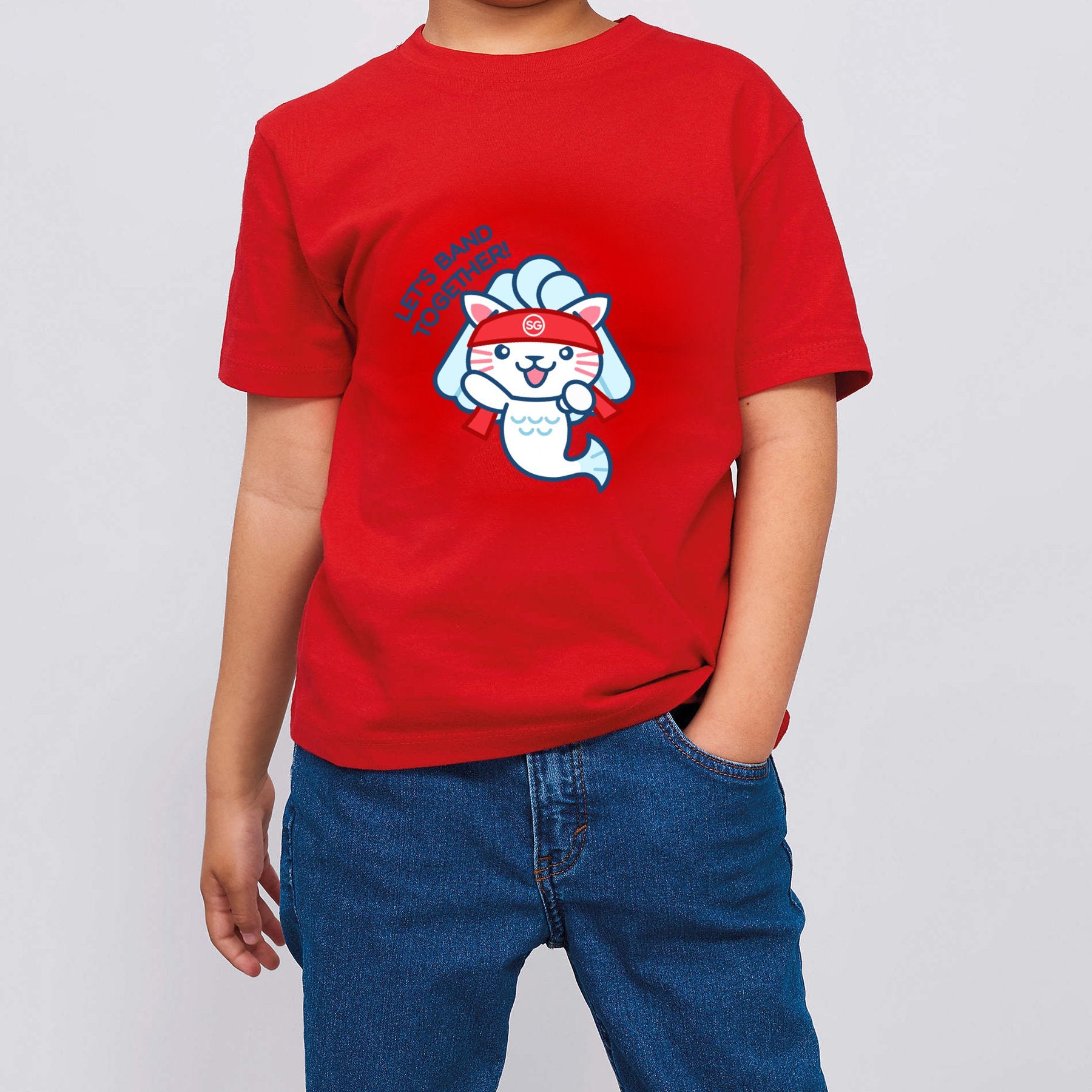 Baby Kids Red T-shirt I Love Singapore Merlion National Day Top Outfit