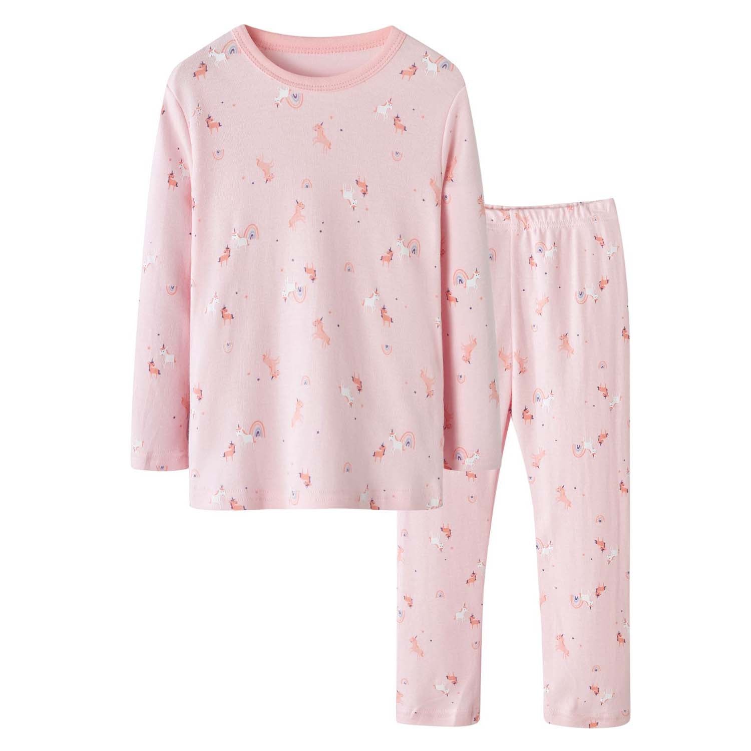 Baby Kids Pajamas Pink Unicorn Top n Pants Set - Little Kooma