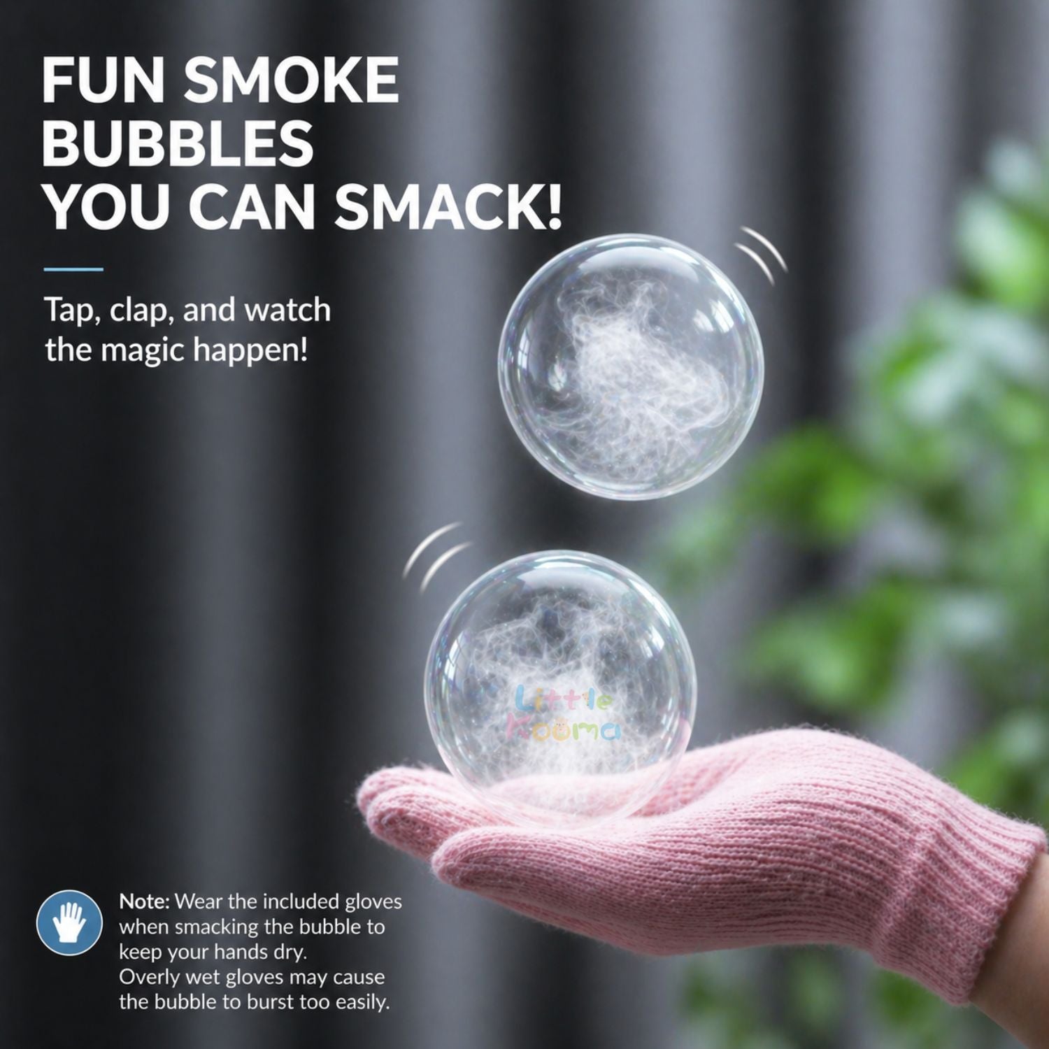 Ready Stock Smoke Bubble Toy Auto Bubble Gun LED Light Smackable Bubble Maker Kids Outdoor Toy - Little Kooma