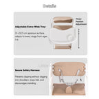 Grow-With-Me Foldable Multi-Functional Baby High Chair with Tray & Wheels 1-6 Years - Little Kooma