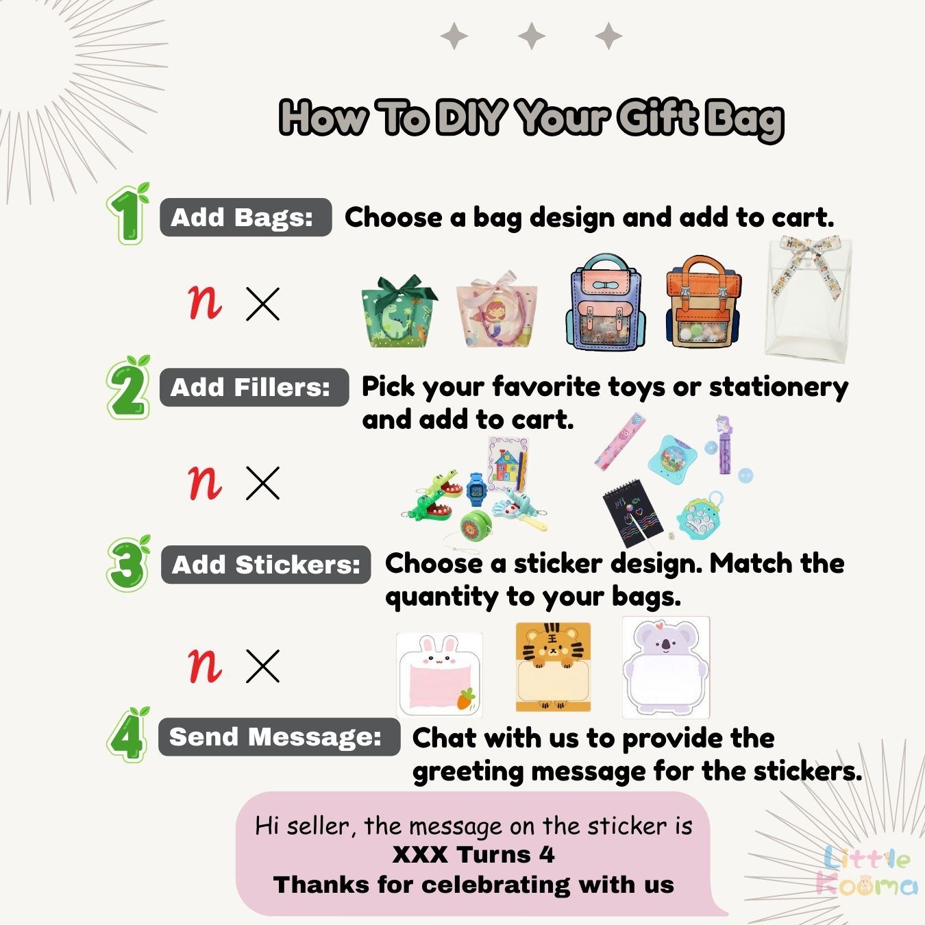 Ready Stock Kids Kindergarten Party Gift Bag Toys Set Cake-cutting Sessions Party Return Gifts Birthday Goodie Bag - Little Kooma