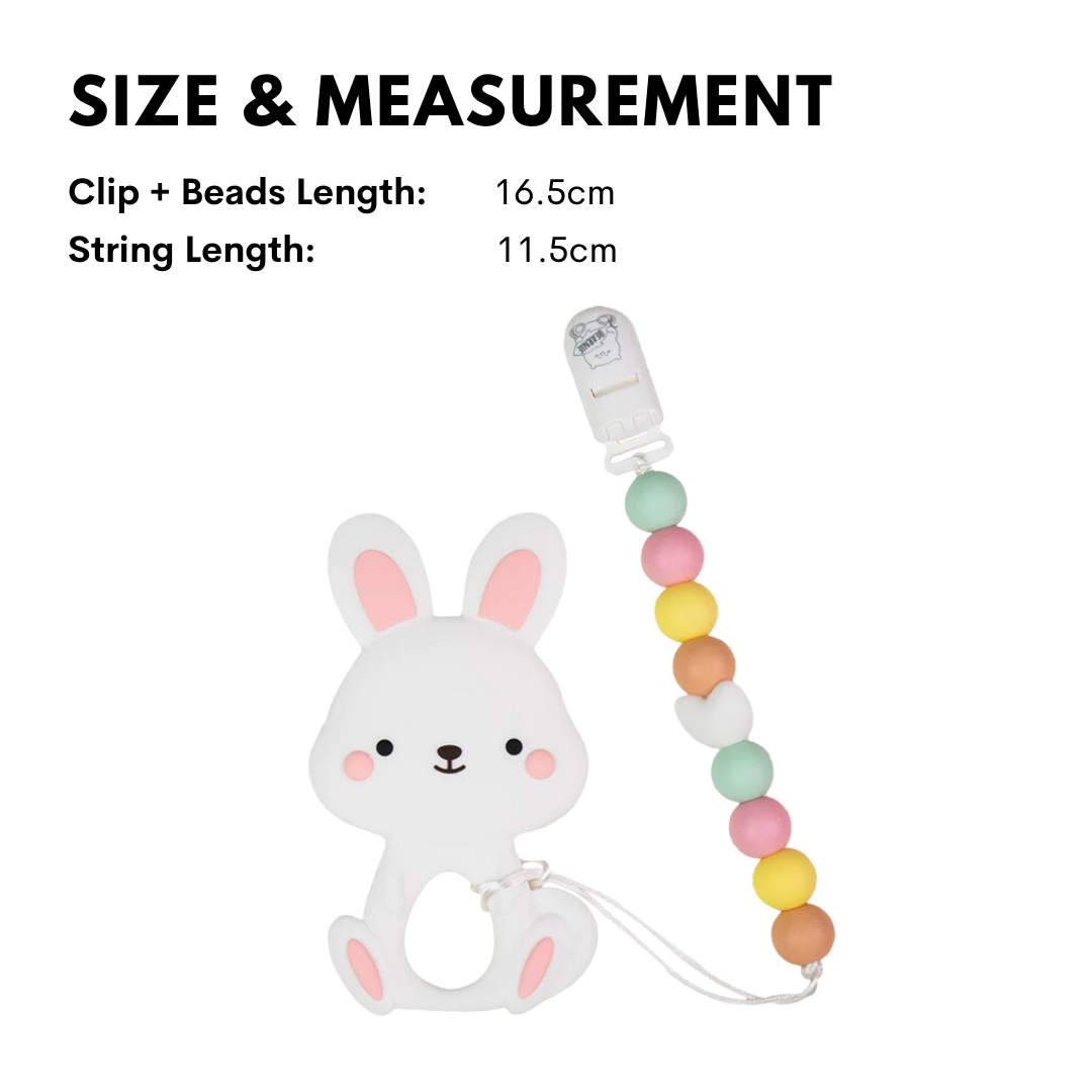 Cutie White Bunny Baby Silicone Teether Set - Little Kooma