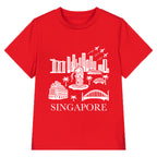 National Day NDP Red Top - Baby Kids Red T-shirt Merlion City Skyline Fighters National Day Top Outfit - Little Kooma