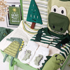 Baby Boy Forest Warrior Clothing Gift Set with Rompers, Socks, Hat and Suitcase