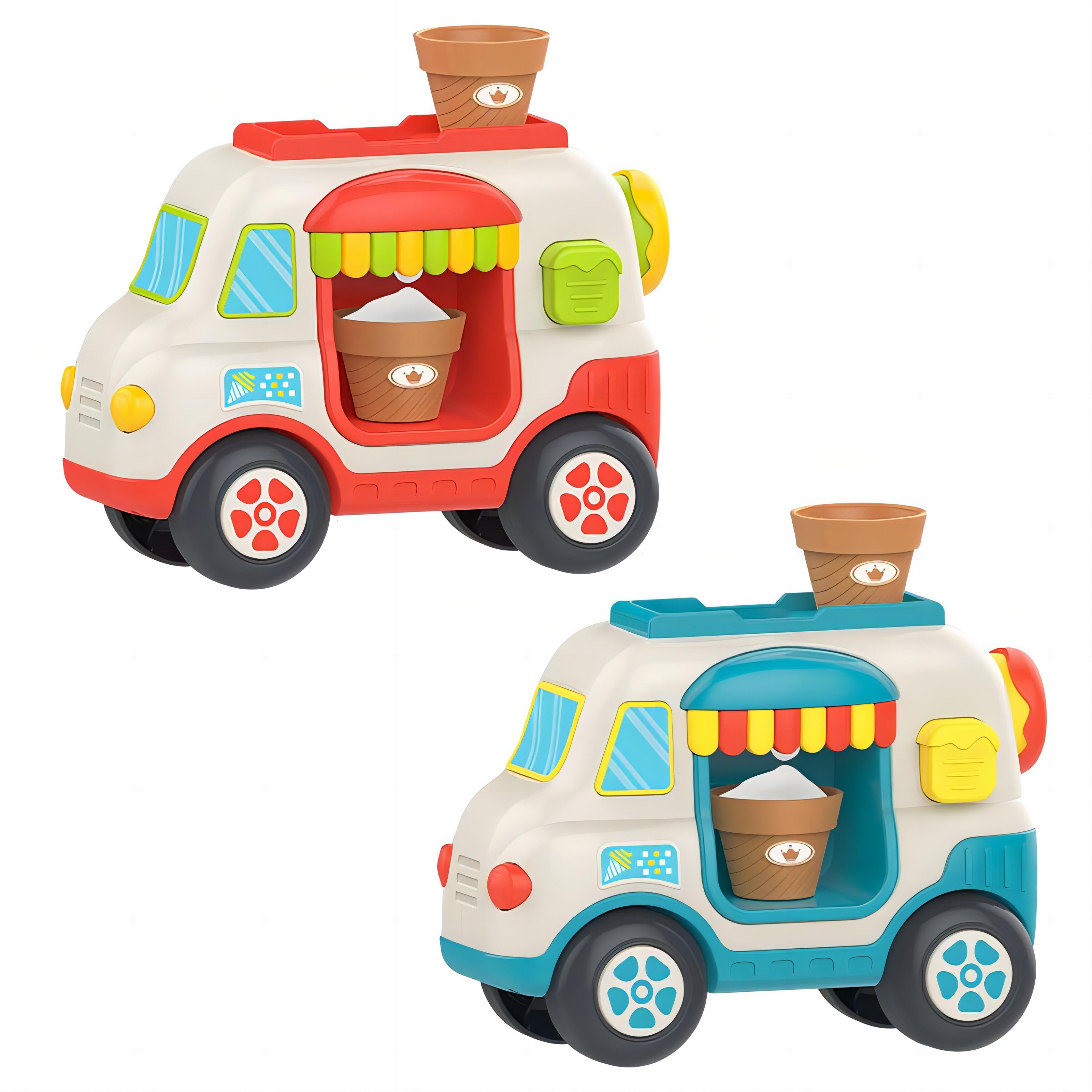Ice Cream Bubble Fun Bath Truck – Water Cup, Squeeze Bubbles, Strong Suction Cup, and Baby Shower Distraction Toy 12 Month + - Little Kooma